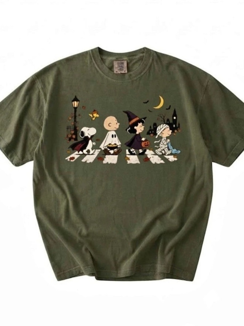 Spooky Friends Halloween Parade Olive Comfort Colors T-Shirt